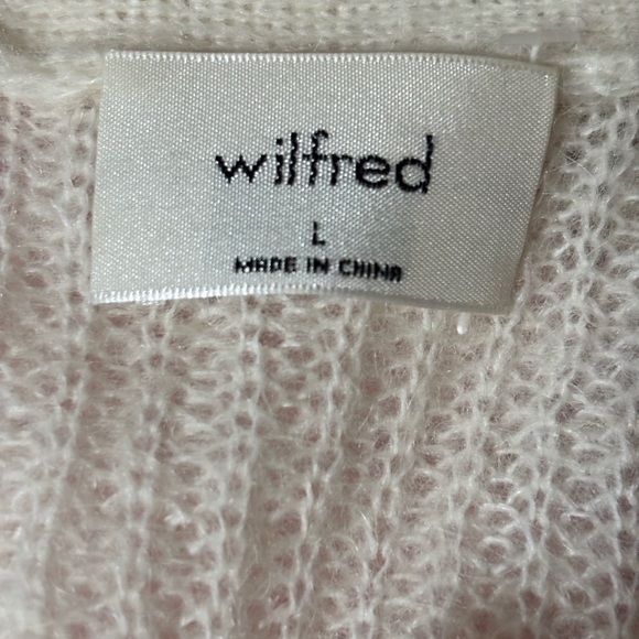 Wilfred Front To Back Ivory Ribbed Cardigan Sweater pearl buttons Large - Picture 13 of 16